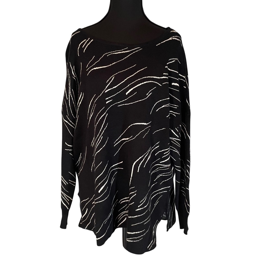 Carol Rose Women Abstract Zebra Knit Sweater Black White Sz M
Artsy Buttery Soft